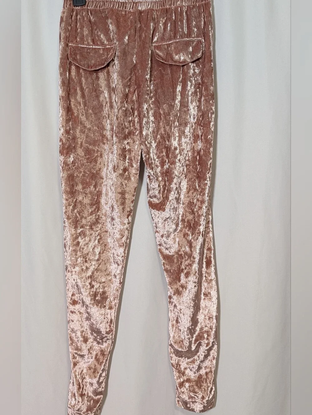 POL Dusty Rose Crushed Velvet Hoodie Jogger Set Size S